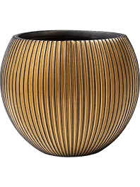 Кашпо Capi Nature groove vase ball black gold 32 см.