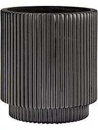 Кашпо Capi "Nature vase cylinder groove ii black" (упаковка 4 шт.)